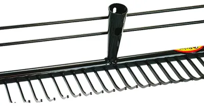 Produktbild von Polar Rasenrechen 100 cm 56 Zinken Rasen Harke Heu rechen Laubrechen mit Stiel