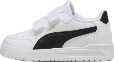 Productafbeelding van Puma sneakers, model 403740-02, in de kleuren wit, zwart en goud, maat 29