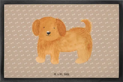 Produktbild von Mr. & Mrs. Panda fußmatte Hund Flauschig 60 x 90 cm - Hundeglück - Geschenk, Niedlich, Süß, hausmatte, Sprüche, Schmutzmatte, Bodenvorleger, Fußabstreifer, Hunde