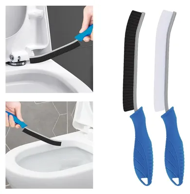 Produktbild von Reinigungsbürste – Fugenbürste, Toilettenbürste, Eckbürste mit steifen Borsten, Haushaltsreinigungswerkzeug, Badezimmer, Küche, Spüle, Fugen (2, moosblau)