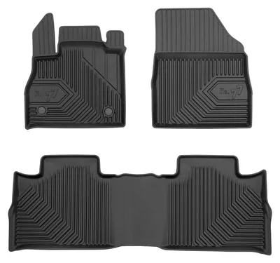Zdjęcie produktu dla Dywaniki gumowe przednie + tunel do Renault Espace V 2014-2022 (crossover) – czarne, dopasowane