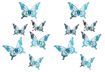 Produktbild von 12 Stück 3D-Schmetterlings-Wandtattoos, abnehmbare Wandaufkleber für Geburtstagskuchendekorationen, 3 Größen, hohle metallische Schmetterlinge, DIY-Wandkunst für Schlafzimmer und Wohnzimmer