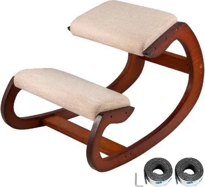 Obrázok produktu pre Happyment Ergonomická stolička na kľačanie - Ergochair - Pohodlná stolička na kľačanie s hrubými kolennými podložkami - Pracovná stolička a kancelárska stolička - Tmavo hnedá