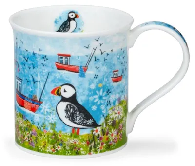 Fine Bone China Becher 0,3 L – Papageitaucher-Motiv