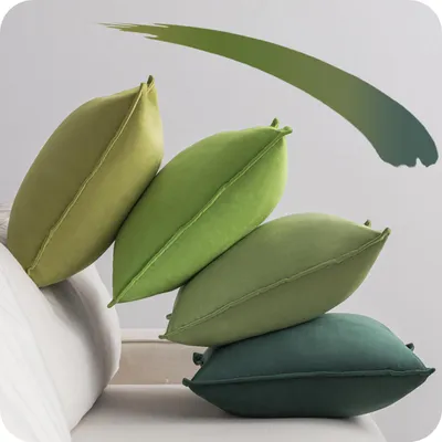 Samt-Kissenbezüge 40x40 cm, 4er-Set, grün, mit Reißverschluss