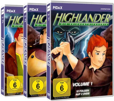 Produktbild von Highlander: Die Zeichentrickserie - Gesamtedition / Die komplette kultige Abenteuerserie / Animations-Umsetzung mit den bekannten Charakteren (Pidax Animation) [6DVDs]