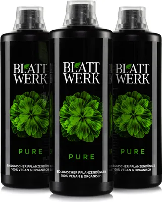 Zdjęcie produktu dla 3x 1L BLATTWERK Pure organiczny nawóz uniwersalny, wegański organiczny nawóz płynny NPK
