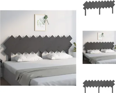 Produktbild von vidaXL Bett-Kopfteil Grau 196x3x80,5 cm Massivholz Kiefer -  Kopf- & Fußenden