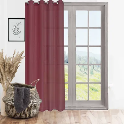 Produktbild von Ösenschal Blickdicht Ösenvorhang Ösengardine Gardine Gardinen Ösen Vorhang Vorhänge Bordeaux 1 Stück 140cm(B) x 245cm(L)