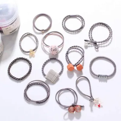 Productafbeelding van Elastische Haarbanden met Strik - 12 Stuks