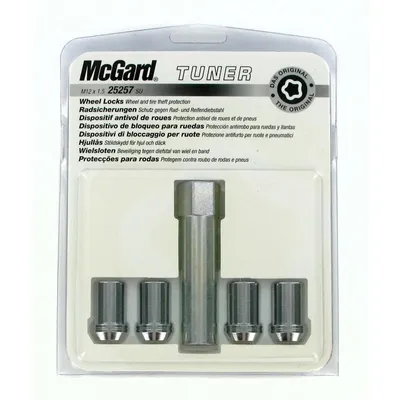 Imagen del producto de Juego de antirrobos para llantas MCGARD, tipo hexagonal/ajustador, rosca M12x1.50, longitud de 21 mm