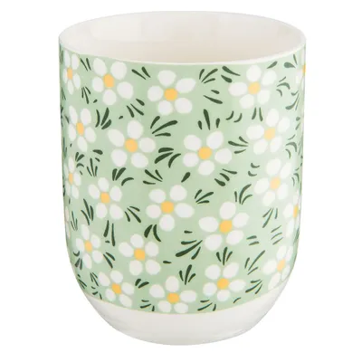 Zdjęcie produktu dla Filiżanka Clayre & Eef, 100 ml, zielona, porcelana, okrągła, z motywem kwiatowym