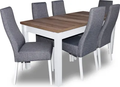 Produktbild von Design Tisch + 6 Stühle Esszimmer Garnitur Stuhl Set  Essgarnituren Tische Holz