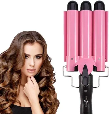 Obrázek produktu pro Keramická kulma se 3 tyčemi, průměr 22 mm, červená, s nastavitelnou teplotou