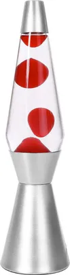 Produktbild von i-Total Lavalampe - Lavalampe - Stimmungslampe - 40x11 cm - Glas/Aluminium - 30W - Transparent mit roter Lava - Silbergrau - XL1783