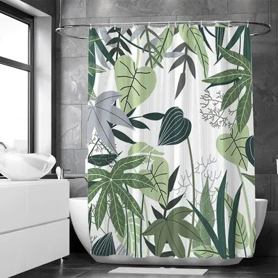 Immagine prodotto di Tenda da doccia impermeabile, 180x200 cm, con anelli, per il bagno