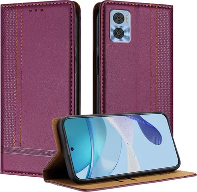 Image de Etui pour Motorola Moto E22 / E22i étui en cuir avec fonction stand Violet