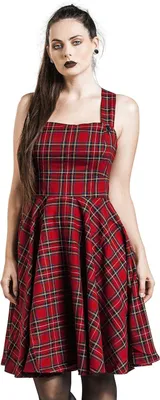 Produktbild von Hell Bunny Mittellanges Kleid Damen Irvine Pinafore Dress rot XS