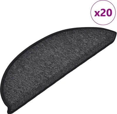 Immagine prodotto di Tappetini per scale 30 pz 56x17x3 cm Antracite Semicircolari