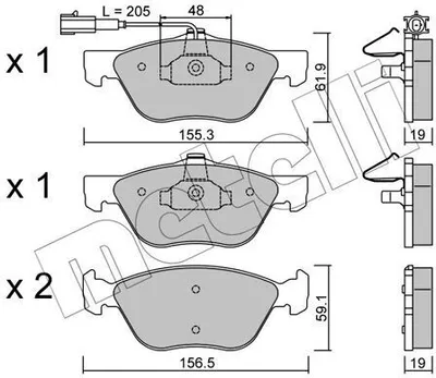 Produktbild von METELLI Bremsbeläge Satz Vorne Bremsklötze für FIAT PUNTO (188) 22-0083-2
