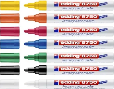 Immagine prodotto di Edding - Pennarello indelebile 8750 Industria 2-4 mm bianco | 10 pezzi
