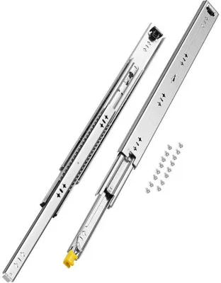 Immagine prodotto di Guide per cassetti a estrazione totale 600 mm - Guide con cuscinetti a sfera - Guide durevoli