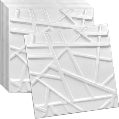 Produktbild von Verdico | 3D Wandpaneele Polystyrol - Weiß - 50x50 Cm - Deckenpaneele - 12 Stück - 3 m2