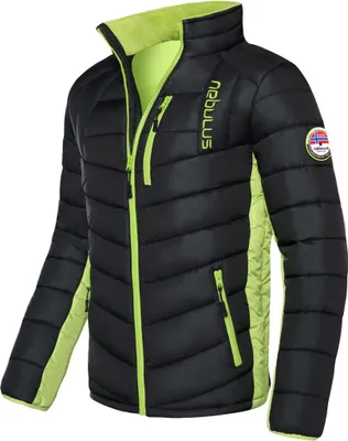Productafbeelding van Nebulus GRAFFITY winterjas voor heren, warme outdoorjas, praktische en veelzijdige tussen- en winterjas, model P4765 - voor heren, zwart-lime, maat M
