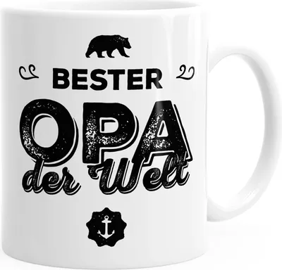 Produktbild von Kaffee-Tasse Bester Opa der Welt Geschenk Opa Großvater MoonWorks® weiß unisize