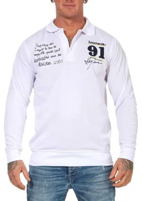 Produktbild von Herren Polo Shirt Langarm Longsleeve; Weiß M