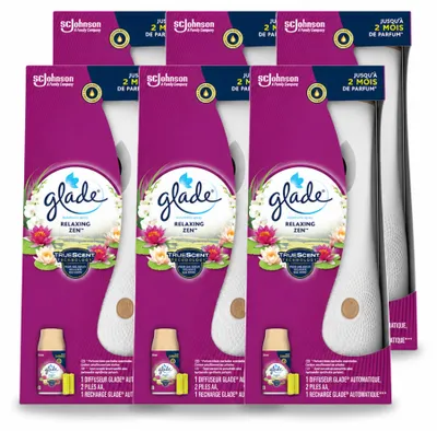 Obrázek produktu pro 6 kusů startovací sady automatického osvěžovače vzduchu Glade Relaxing Zen - 269 ml - výhodný balení