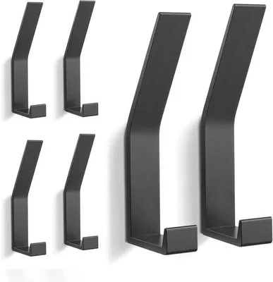 Produktbild von 6 moderne Wandhaken für Garderobe - inklusive Schrauben - Kapstok für Jacken, Hüte, Schals - Set aus 6 Stücken