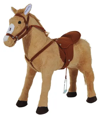 Produktbild von Reitpferd auf Rollen 60 cm Stehpferd mit Sattel, Zaumzeug Steigbügel, für Kinderzimmer Spiel