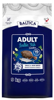 Zdjęcie produktu dla Baltica Adult Sensitive XS/S 9kg Hipoalergiczna Sucha Karma z Rybami Bałtyckimi Dla Psów Miniaturowych i Małych Ras