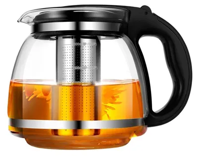 Immagine prodotto di Teiera in vetro da 2000 ml con infusore, realizzata in vetro borosilicato