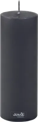 Produktbild von Sovie CANDLES Stumpenkerze in Schwarz Ø 70 mm x H 200 mm, Brenndauer ca. 104 Std. - 6 Stück