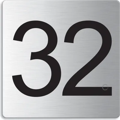 Produktbild von Türnummer I Zimmernummer I EdeIstahI TürschiId "32" I 85x85 mm I Nr.48332