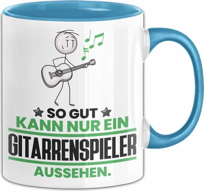 Produktbild von Gitarrenspieler Geschenk Tasse So Gut Kann Nur Ein Gitarrenspieler Aussehen Geschenkidee Kaffee-Becher (Blau)