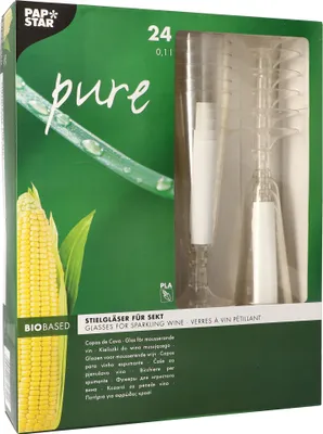 Produktbild von Stiel-Gläser für Sekt, PLA "pure" 0,1 l Ø 5,5 cm · 16,5 cm glasklar mit glasklarem Fuß