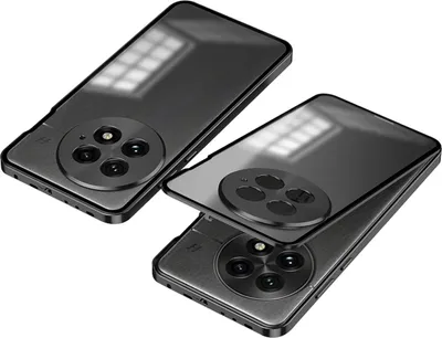 Image de Coque de téléphone portable en métal mat à fermeture à pression pour OnePlus 13, couleur noire