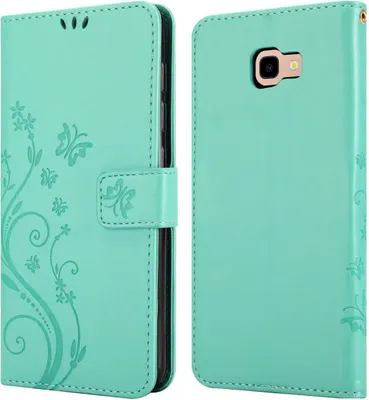 Immagine prodotto di Cadorabo cover per Samsung Galaxy J4 PLUS cover protettiva in turchese cover protettiva cover per telefono cellulare cover fiori custodia fiore