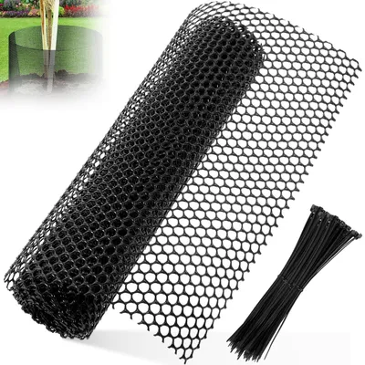 Productafbeelding van Zwarte Kunststof Tuinomheining met Ritsbanden, 40 cm x 6 m