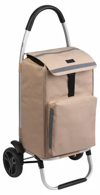 Produktbild von Meister Einkaufstrolley Beige, 54 + 5 L Klappbarer Einkaufsroller mit Kühlfach