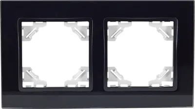 Produktbild von 2-fach Glas Rahmen horizontal QUADRA schwarz