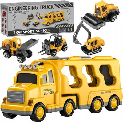 Produktbild von Set bestehend aus Transportanhänger, Baustellenfahrzeugen, Bagger, Sound und Licht SX700-10