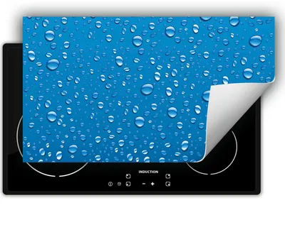 Image de DarHaus Plaque de recouvrement pour cuisinière 90x52 cm Tapis antidérapant Enroulable, bleu - Gouttes