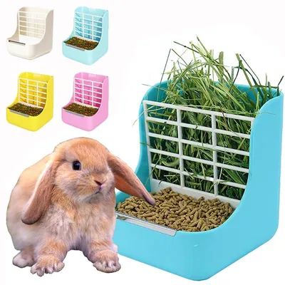 Immagine prodotto di Hooiruif - Ciotola per piccoli animali - Sostenibile e pratica - Blu - Distributore di cibo - Adatta per cincillà, criceti e conigli