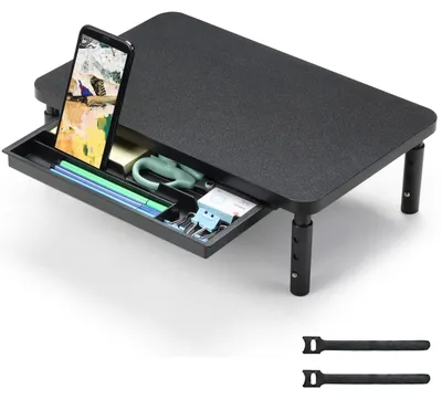 Obrázek produktu pro Solidchoice – Ergonomický stojan na monitor s 3 úrovněmi výšky a úložným prostorem – černý