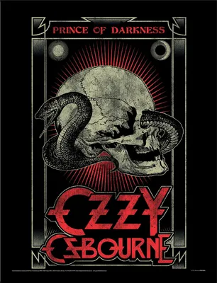 Produktbild von Ozzy Osbourne - "Prince Of Darkness" Gerahmtes Poster PM12983 (40 cm x 30 cm) (Schwarz/Rot)