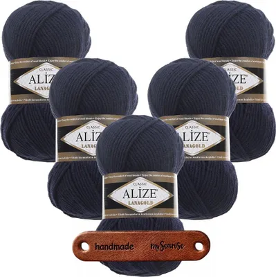 Produktbild von 5 x ALIZE Lanagold 58 Navy mit Label